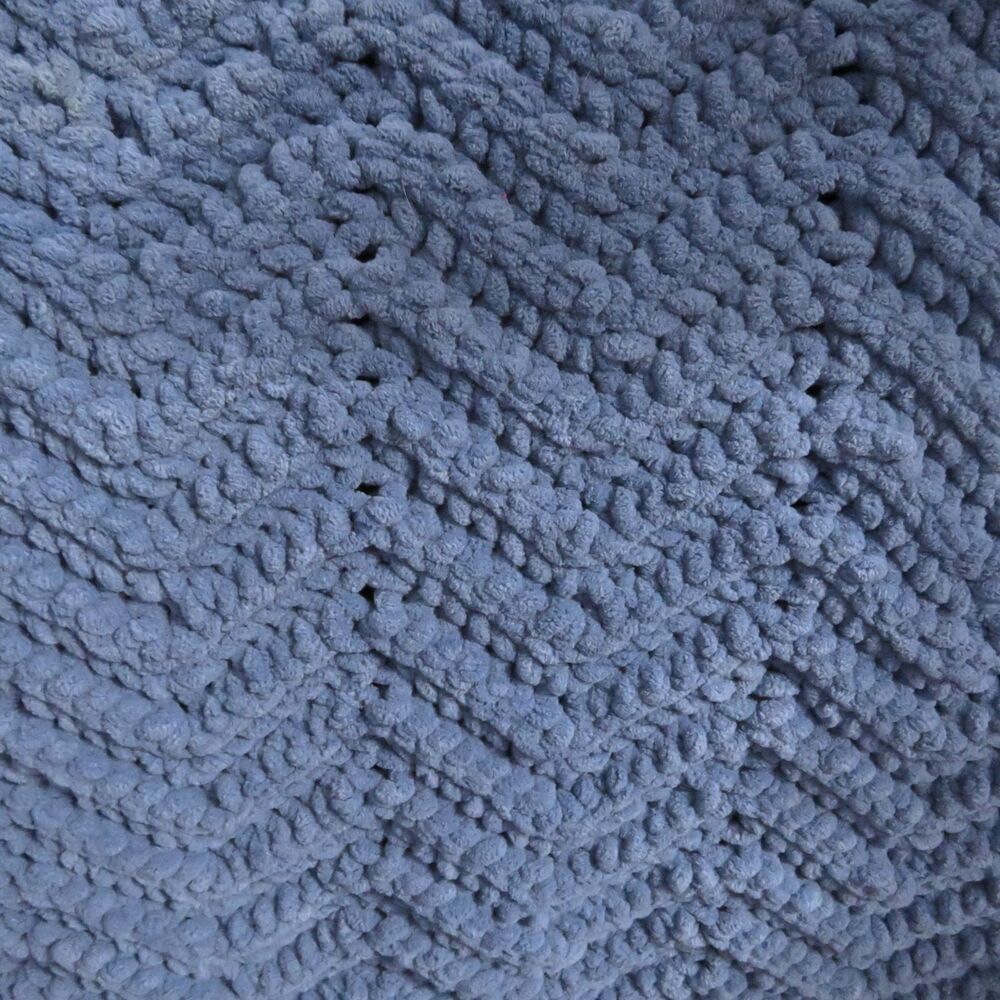 Crocheted Lap Baby Blanket Handmade Blue Chunky Soft Cozy Warm Throw